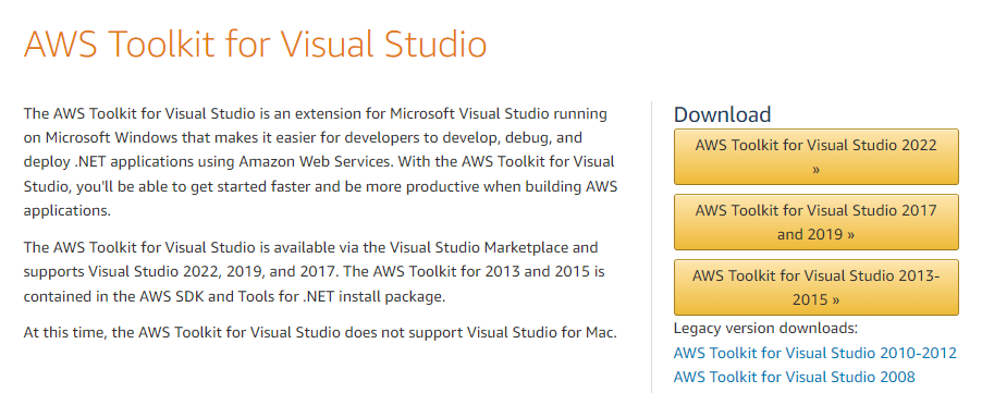 AWS Toolkit for Visual Studio